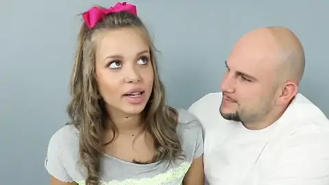 Platinum-ash-blonde Nubile With Small Boobies Chatting To A Clean-shaved Fellow