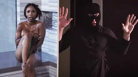 Темнокожая с проколотыми сосками поймана вором