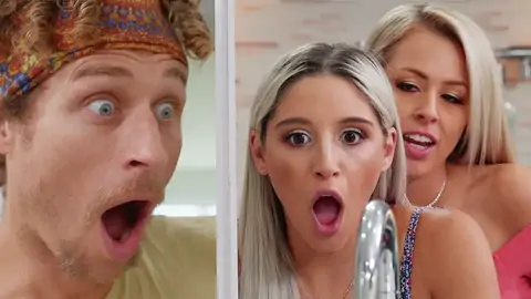 A Boy And Two Blondes Are Stashing From Another Twunk