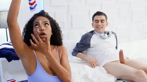 A Slender Dark-hued Gets Stuck In The Washing Machine